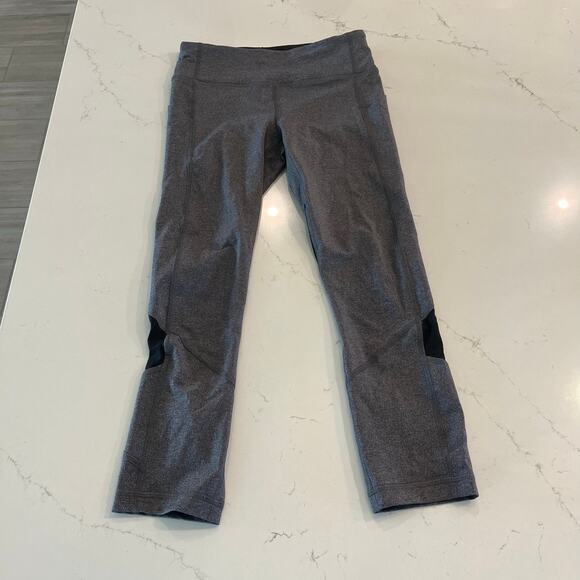 Lululemon Pace Rival Crop Leggings Gray and Black Size 4 - Picture 3 of 10